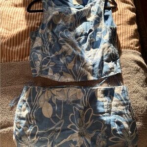 Reformation Blue and White Floral Set